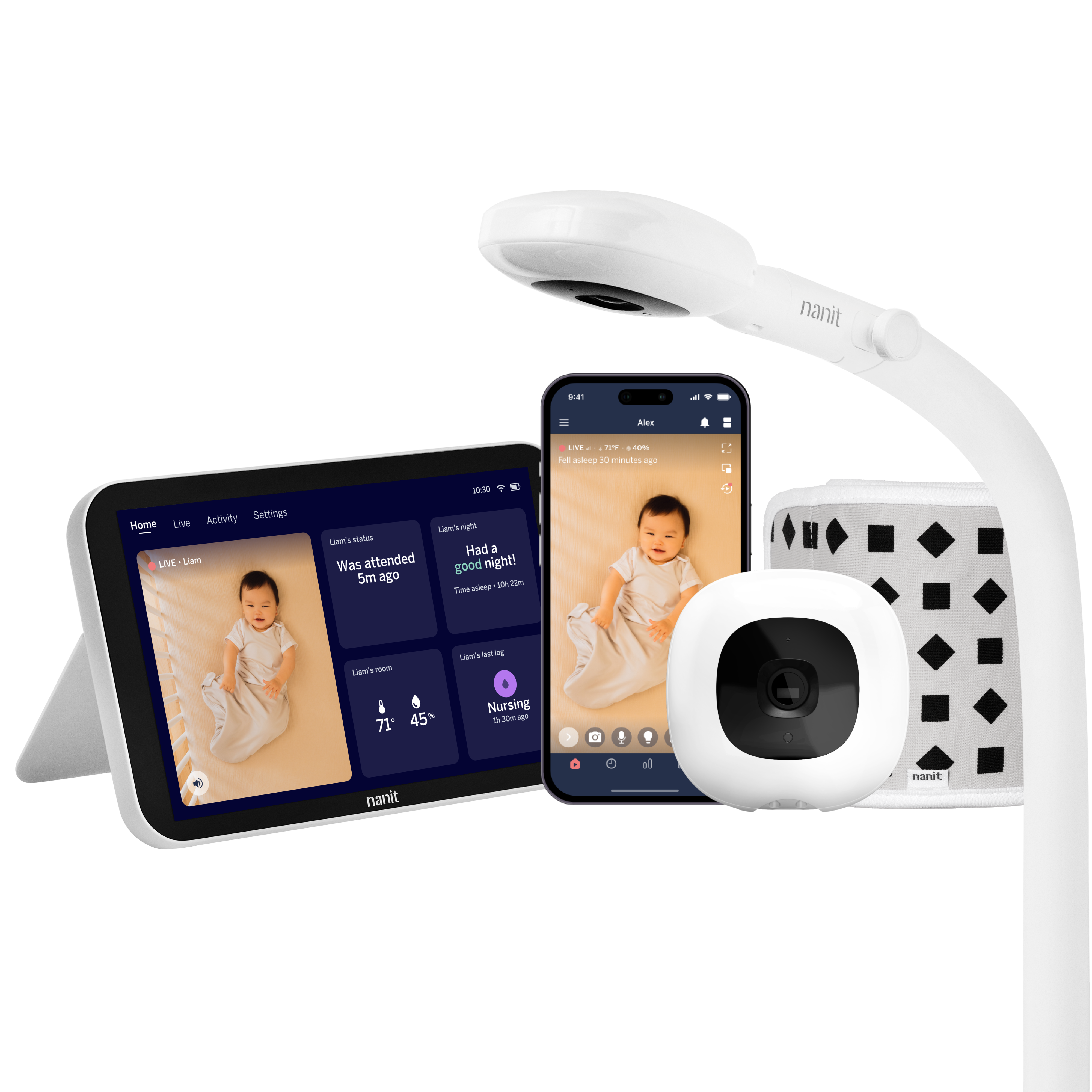 Smart Baby Monitor System with Wall Mount